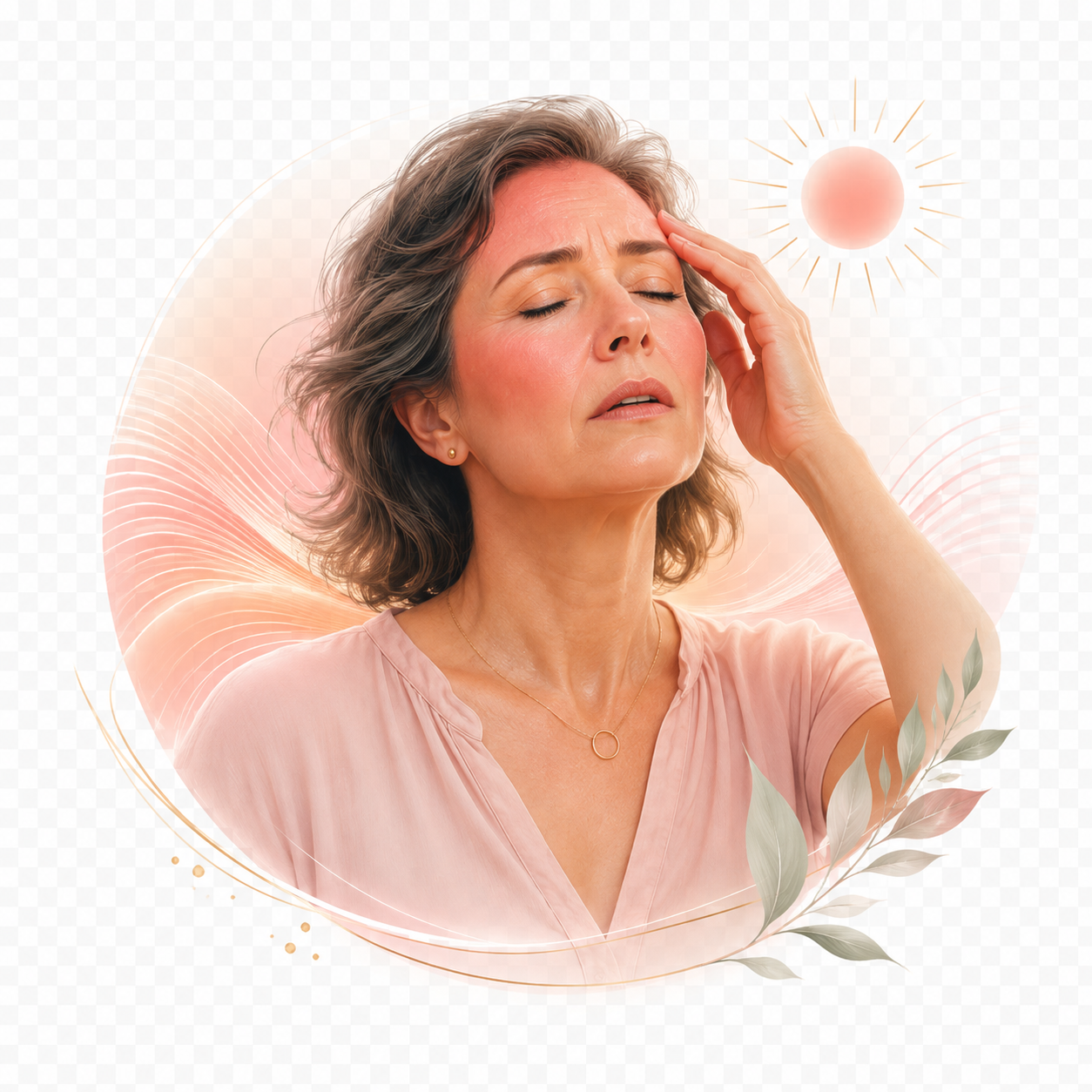 Ilustração de calorões repentinos